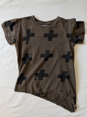 NUNUNU Kids 3-4Y Plus Print Unbalanced Asymmetrical Tee